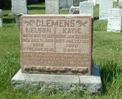 Clemens, Nelson (1893 - 1903 <br /> Clemens, Katie (1902 - 1902)